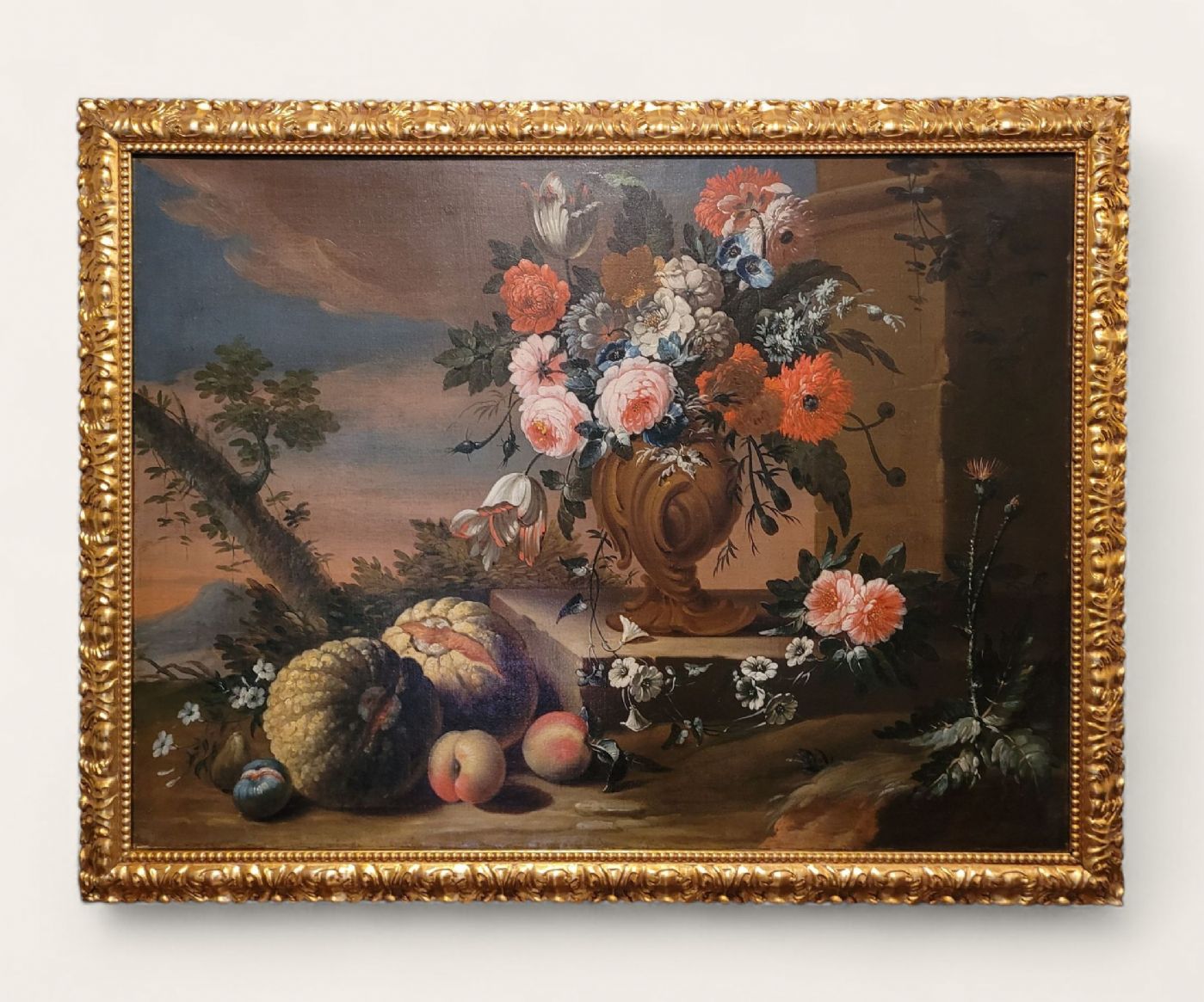 “Natura silente”  Gasparo Lopez (cerchia di)  (Napoli, 1677 – Firenze, 1732)  Detto Gasparo dei Fiori